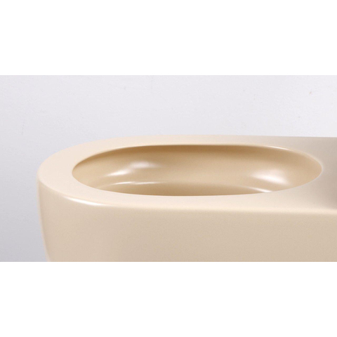 QeramiQ Dely Swirl WC suspendu – sans bride – profondeur 53 cm – avec abattant softclose 35 mm – beige mat SW1026262