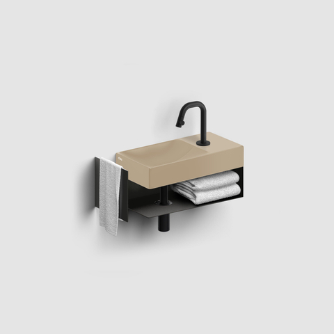 Clou Vale lave-mains 38 cm avec trou de robinet à droite mat moutarde céramique SW809539