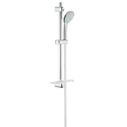 GROHE Euphoria 110 Mono Glijstangset - 60cm - ronde hanndouche - 1 straalsoort - gladde doucheslang - met zeepschaal - chroom 0441973