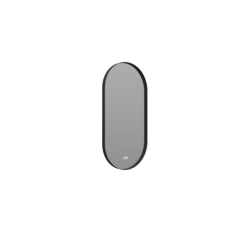 Thebalux Type P spiegel – ovaal – 45x90 cm – indirecte LED rondom – spiegelverwarming – Zwart mat SW787262
