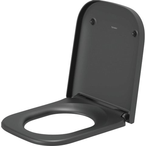 Duravit Happy D.2 WC-zitting - 43x35.9x4.3cm - met softclose - met quickrelease - kunststof - mat antraciet SW297027