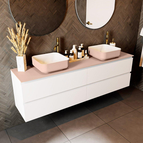 Mondiaz TOP 41 Topblad - 170x41x0.9cm - geschikt voor afdekplaat - Solid surface - Rosee SW1018197