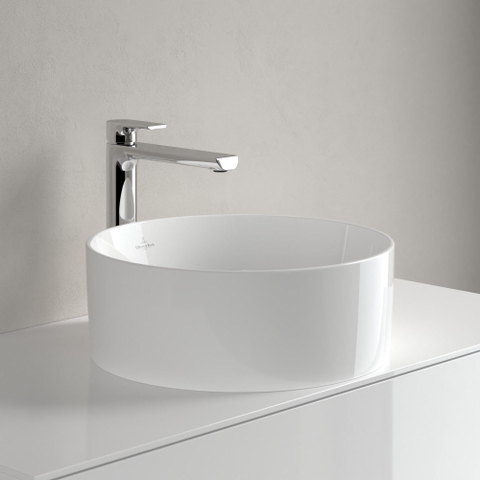Villeroy & Boch Collaro opzetwastafel rond - diameter 40cm - zonder overloop - zonder kraangat - White Alpine (glans wit) SW336042