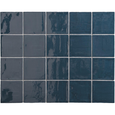 ÉCHANTILLON Terravito Viondo carreau mural - 13x13cm - 10mm - Carré - Bleu marine Brillant SW735962