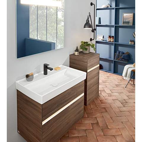 Villeroy & Boch Collaro meubelwastafel - 80x47cm - zonder overloop - 1 kraangat CeramicPlus - White Alpine (glans wit) SW358375