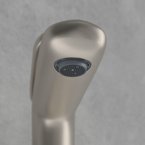Villeroy & Boch Antao 1 greeps wastafelkraan verhoogd - met push open afvoergarnituur - Brushed Nickel (rvs) SW974199