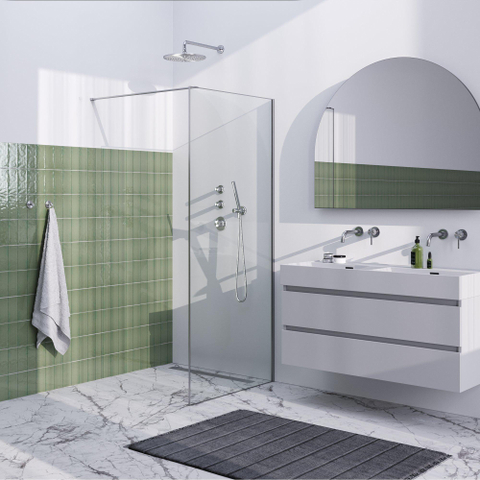 Brauer Season paroi de douche - 90x200cm - verre transparent avec cadre - 8mm - inox brossé SW1039029
