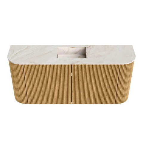 Mondiaz JOYA-DLUX 93.2cm meuble de toilette - arrondis gauche et droite couleur Chêne - Vasque FAYE position Milieu 1 trou de robinet couleur Frappe SW1421983