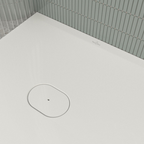 Villeroy & Boch Ecora douchebak - 170x80x4.5cm - afvoer korte zijde - white alpine (wit) SW1558880