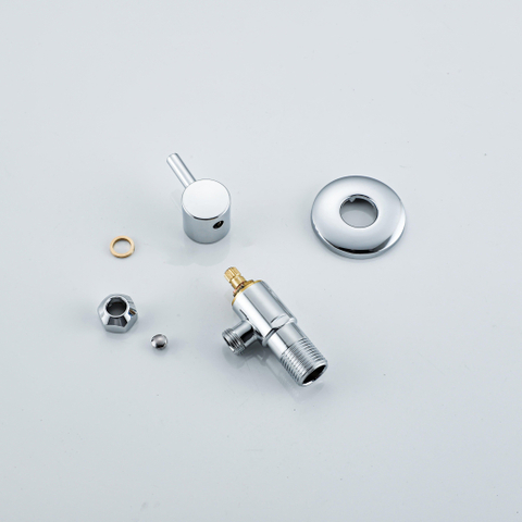 Fortifura Calvi Hoekstopkraan - haaks - 1/2" wandaansluiting - 3/8" - 10mm knel aansluiting - slang - hoogglans chroom SW791727