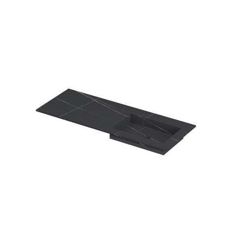 Ink post cuvette enveloppe en dalle céramique cuvette droite sans trou pour robinet 120x45x1cm lauren black matt SW693353