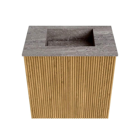 Mondiaz JOYA-DLUX 40cm toiletmeubel - kleur Oak - Wastafel FAYE positie Midden Zonder kraangat kleur Oza. SW1424067