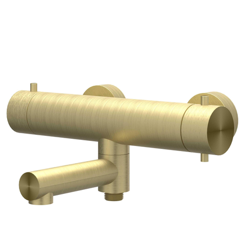 IVY Concord Badthermostaatkraan opbouw - draaibare baduitloop - omstel - RVS316 - geborsteld mat goud PVD SW1031117
