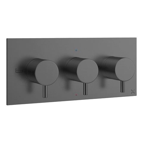 Crosswater MPRO 3 Mitigeur de douche - thermostatique - 3 boutons - horizontal - gunmetal SW928261