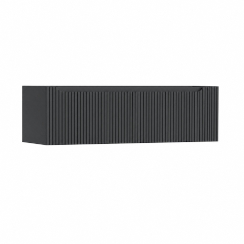 H&R Badmeubelen Juice Wastafelonderkast - 140x45x40cm - rechterhoek afgerond - 3D-front - 2 lades - geïntegreerde greep - antraciet mat SW1260086