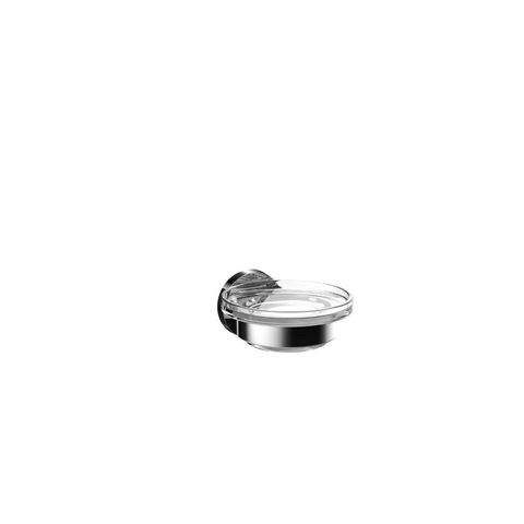 Emco Round Porte-savon - 10x9x5cm - avec porte-savon - chrome/verre cristal clair SW452872