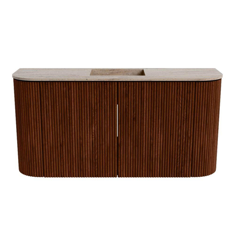 Mondiaz JOYA-DLUX 83.2cm toiletmeubel - ronding links en rechts kleur Ruby - Wastafel FAYE positie Midden Zonder kraangat kleur Saba. SW1425630