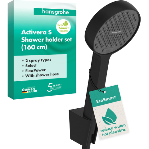 Hansgrohe Activera Select S ensemble de douche - 9.5cm - 2 jets - flexible 160cm - noir mat SW1387817