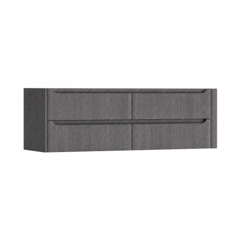 H&R Badmeubelen Juice Wastafelonderkast - 160x45x50cm - rechterhoek afgerond - 4 lades - geïntegreerde greep - Wenge SW1490798