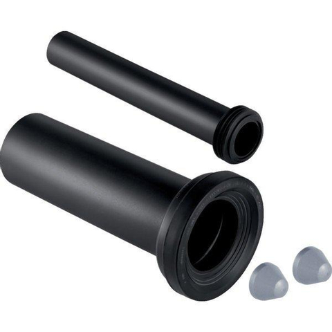 Geberit Toestelaansluiting aansluitgarnituur PE - voor wandcloset - diameter 110mm verlengd - 10cm - 30cm - met afdichtrubber - zwart 0710448