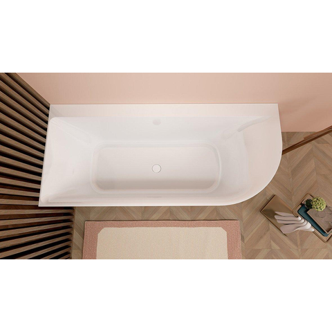Wiesbaden Zenn Hoekbad links - 170x75cm - acryl - met waste - glans wit SW1158954