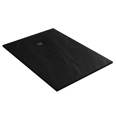 BRAUER Asteroid Receveur de douche 100x140 incl. antidérapant et antibactérien marbre de synthèse noir mat SW543415