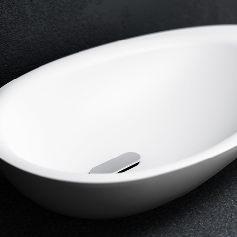 Clou First vasque de lavabo 36x21,8cm sans trou de robinet avec bonde Céramique Blanc SW9268