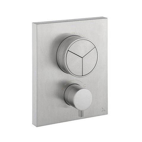 Crosswater Crossbox mitigeur de douche - thermostatique - adapté pour 3 fonctions - push - inox brossé SW496841