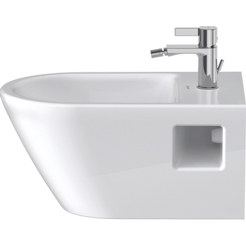 Duravit D-neo Wandbidet - met kraangat - met overloop - 37x54x27cm - met wondergliss - wit SW640395