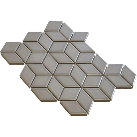 The Mosaic Factory Paris mozaïektegel - 27x31cm - 6mm - glans light grey (grijs) SW75887