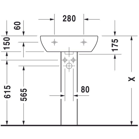 Duravit D-code Wastafel - 55x43cm - glans wit 0315103