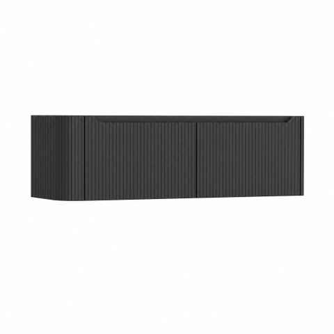 H&R Badmeubelen Juice Wastafelonderkast - 140x45x40cm - linkerhoek afgerond - 3D-front - 2 lades - geïntegreerde greep - antraciet mat SW1260148