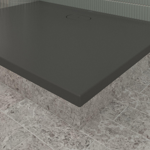 Villeroy & Boch Ecora douchebak - 120x90x3.5cm - afvoer lange zijde - anthracite (antraciet) SW1558991