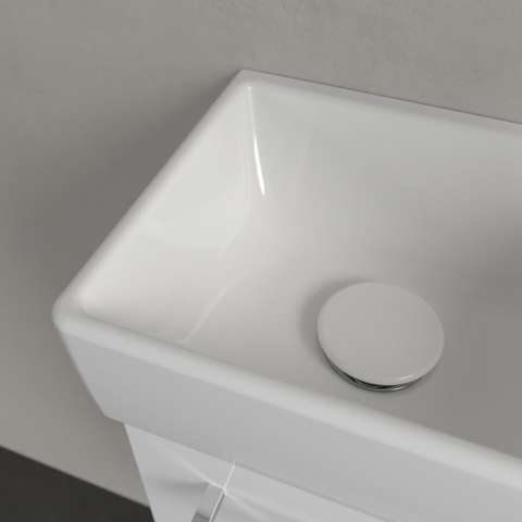 Villeroy & Boch Avento fontein - 1 kraangat rechts - zonder overloop - 36x22cm - White Alpine (glans wit) SW420537