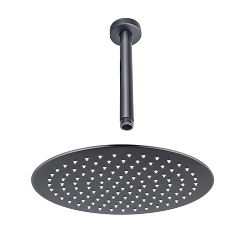 Fortifura Calvi Hoofddouche - 25cm - rond - plafondarm - 20cm - PVD - geborsteld gunmetal (antraciet) SW1159267