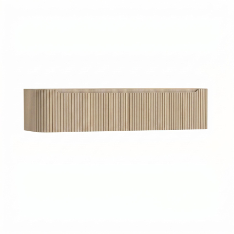 H&R Badmeubelen Juice Wastafelonderkast - 180x45x40cm - afgeronde hoeken - 3D-front - 2 lades - geïntegreerde greep - french oak SW1259506