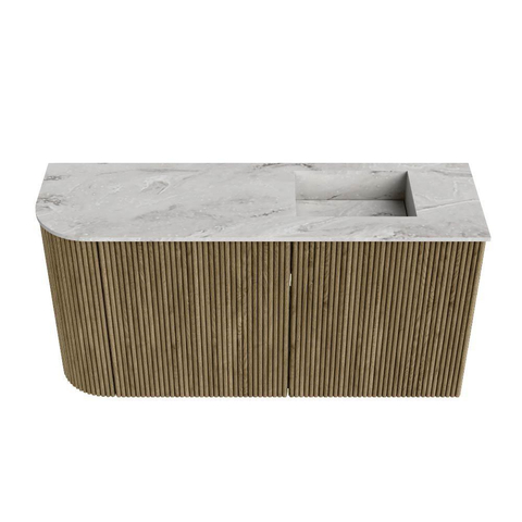 Mondiaz JOYA-DLUX 81.6cm toiletmeubel - ronding links kleur Dusk - Wastafel FAYE positie Rechts Zonder kraangat kleur Glace. SW1423162