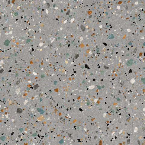 ÉCHANTILLON Terravito Hovano carreau mural et de sol - 60x60cm - 10mm - Carré - rectifié - Terrazzo - Gris mat SW735577