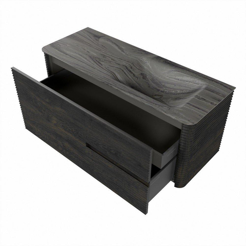 Mondiaz CIRO-DLUX Ensemble de meubles de salle de bains - 120x45x50cm - Plan vasque solid surface Sombra - 1 vasque à droite - 1 trou de robinet - 2 tiroirs - Shadow SW1532755