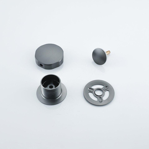 Fortifura Calvi Badafvoercombinatie - draaibediening - geschikt - voor bodemdikte 10-20mm - geborsteld gunmetal (antraciet) SW1381759
