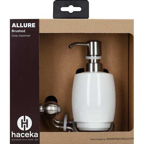 Haceka Allure Distributeur de savon - modèle mural - céramique - inox brossé SW654080