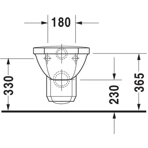 Duravit Serie 1930 Wandcloset - 58.5cm - met spoelrand - diepspoel - wit 0293350