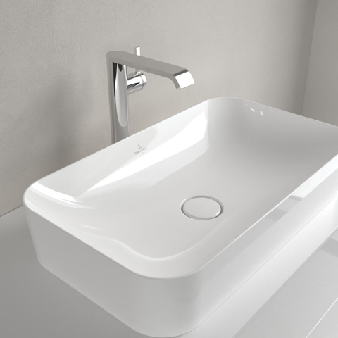 Villeroy & Boch finion opzetwastafel - 60x35cm - zonder kraangat - zonder overloop CeramicPlus - White Alpine (glans wit) SW106464