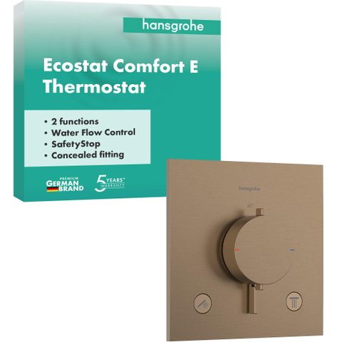 Hansgrohe Ecostat Comfort E Mitigeur thermostatique encastré - 2 fonctions - bronze brossé SW1389947