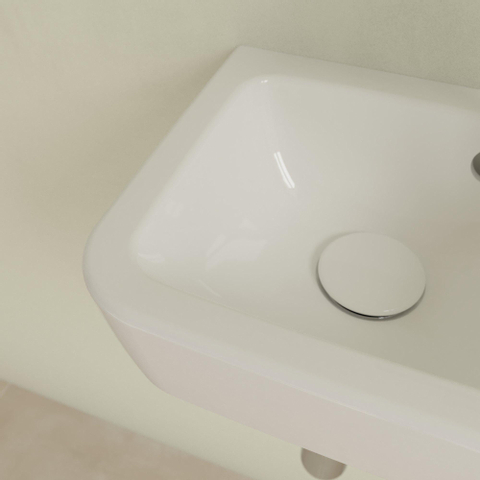 Villeroy & Boch O.novo fontein - 1 kraangat rechts - met overloop - 36x25cm - White Alpine (glans wit) SW445846