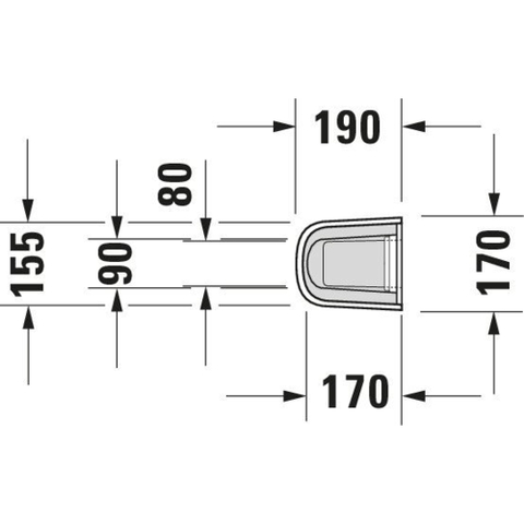 Duravit D-code Zuil - 170x705x190mm - wit 0315104