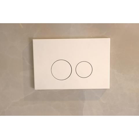 QeramiQ Push Metal Bedieningsplaat - voor Geberit UP320 inbouwreservoir - dualflush - ronde knoppen - metaal wit mat - licht beschadigd - OUTLET UDEN STORE39192