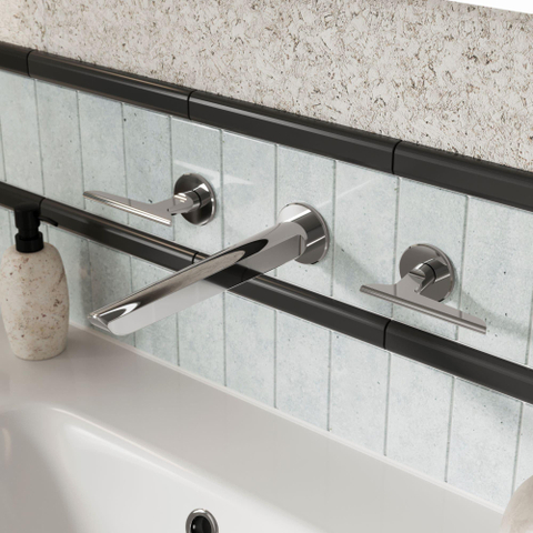 Crosswater Foile Wastafelkraan - 2 hendels - inbouw - hoogglans chroom SW968385