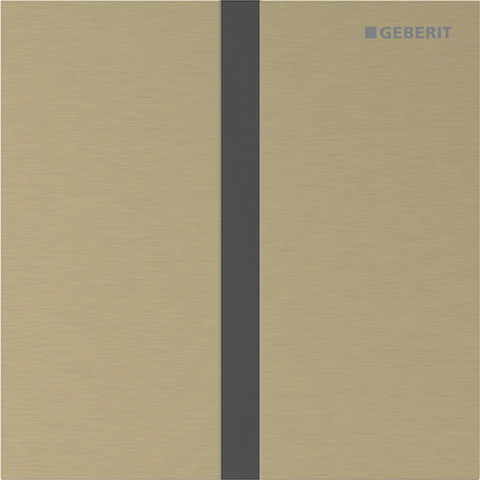 Geberit Type 40 urinioir bedieningsplaat - 230V - vierkant - messing geborsteld/easy-to-clean - geborsteld messing goud SW1237009