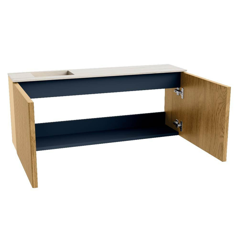 Mondiaz JOYA-DLUX 100cm meuble de toilette - couleur Chêne - Vasque FAYE position Gauche Sans trou de robinet couleur Meli. SW1423981